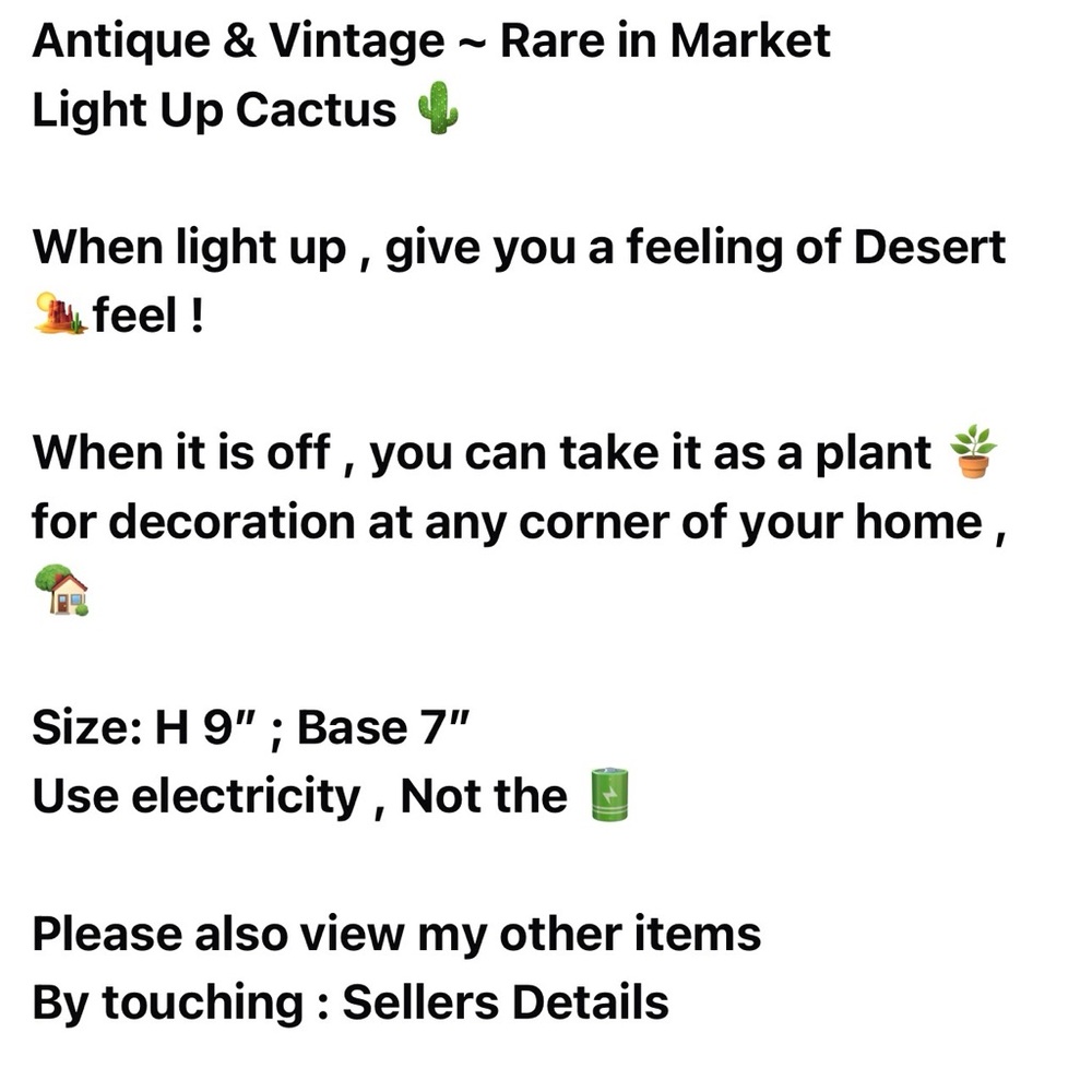 LED Light-Up Cactus Decor - Picture 4 of 4